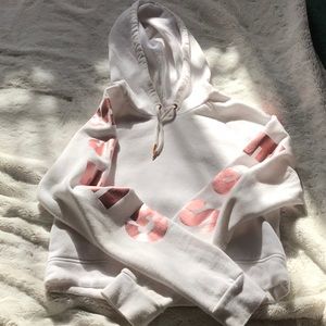 White cropped GUESS hoodie small